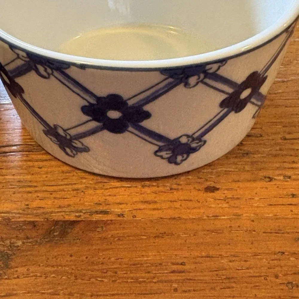 Vista Alegre Vouga Blue and White Porcelain Ramekin Made In Portugal